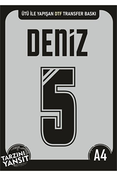 Auras Baskı 00_FORMA_NUMARA_İSİM_DTF_BASKI  / Dtf Ütü Ile Yapışabilen Transfe...