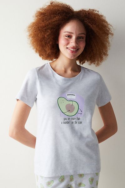 Penti Avocado Gray Trousers Pajama Set