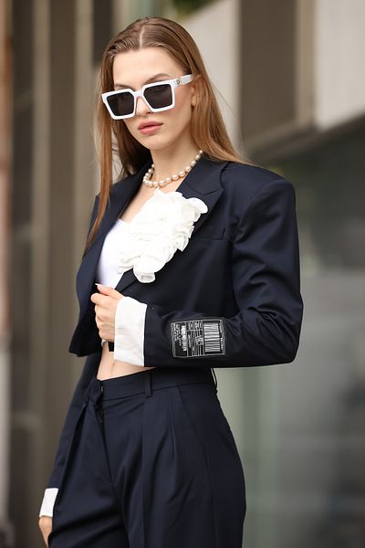 Nesil Collared Poplin Floral Jacket Trousers Set