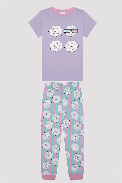 Penti Girl's Popcorn Multicolored 2-Piece Pajama Set