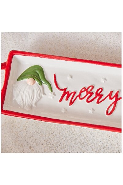 Home Box Blovec Merry Christmas Ceramic Tray - 28.5x9.5x3 cm