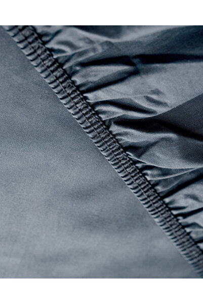 Madame Coco Manon King Size Plus 100% Cotton Ranforce Elastic Sheet - Dark Blue