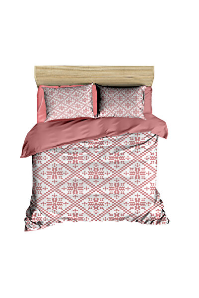 Fabeteks New Year Pattern Patterned Snowflakes Digital Duvet Cover Set