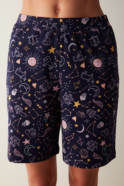 Penti Zodiac Navy Blue Pajama Bottoms with Shorts