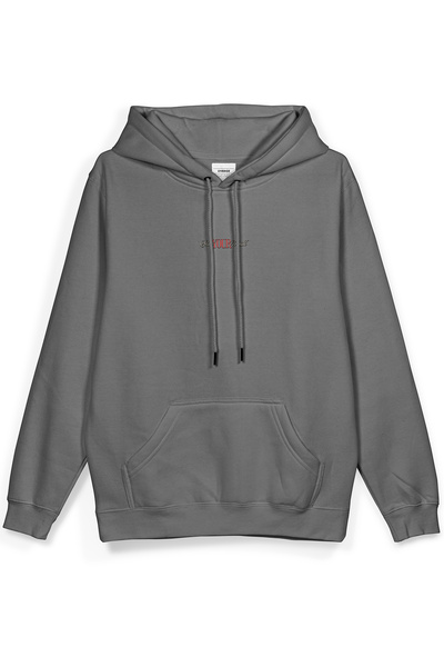 Overoz Shut Your Mouth Світшот з капюшоном і принтом на спині Oversize Hoodie Сірий H1194