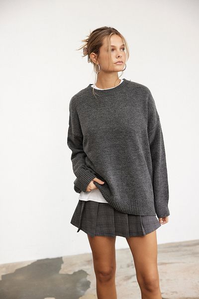 Bases Pulover de tricotaj oversize cu decolteu