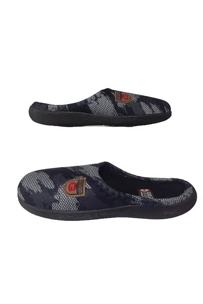 GEZER Men's Orthopedic Sole Patterned Slippers - Black White Gray, Gzeer202-302