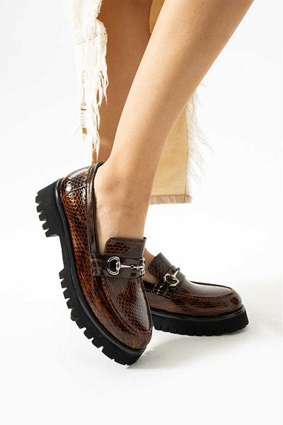 Lion shoes Genuine Brown Leather Women's Shoes