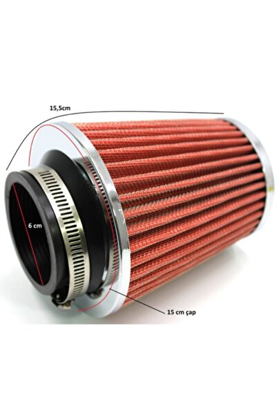 BTM OTOMOTİV Outdoor Filter Performance & Sound Enhancer Outdoor Filter Long Type Narrow Throat 63mm