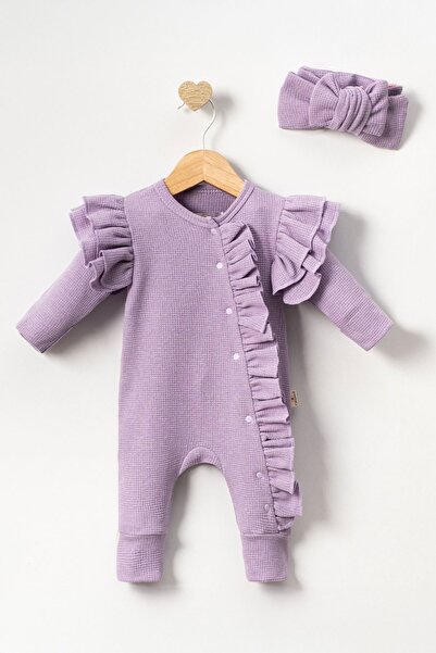 Minigimin Cicileri Miniğimin Cicileri (0-6 Ay) Tulum Bandanalı Kız Bebek - Lila