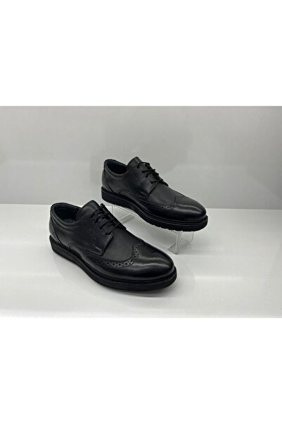Tardelli 3612 Siyah Hakiki Deri Ortopedik Taban Erkek Ayakkabı