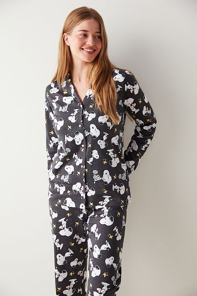 Penti Anthracite Lic Cutie Snoopy Pajama Set