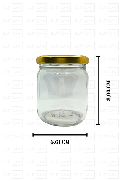 Elitcam 210 ML CAM KAVANOZ - GOLD METAL KAPAK - EK GIDA MAMA KAVANOZU