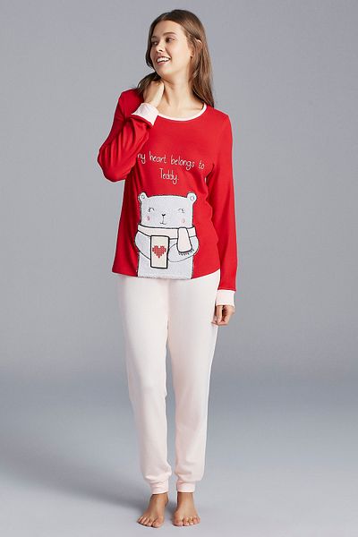 Penti Woman's Red Bear Thermal T-shirt