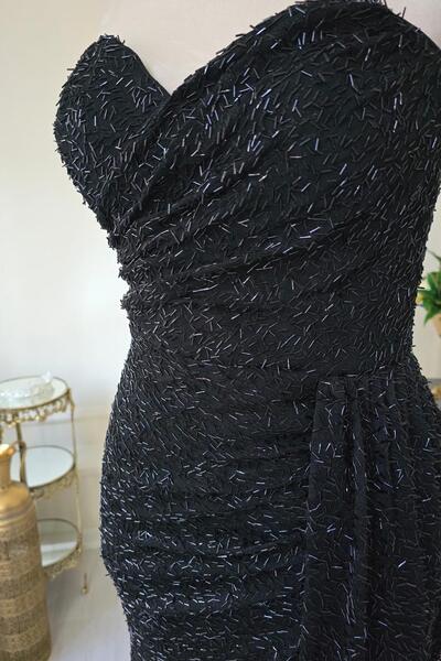 Yonca Moda Evi Siyah Boncuk İşlemeli Abiye 1895