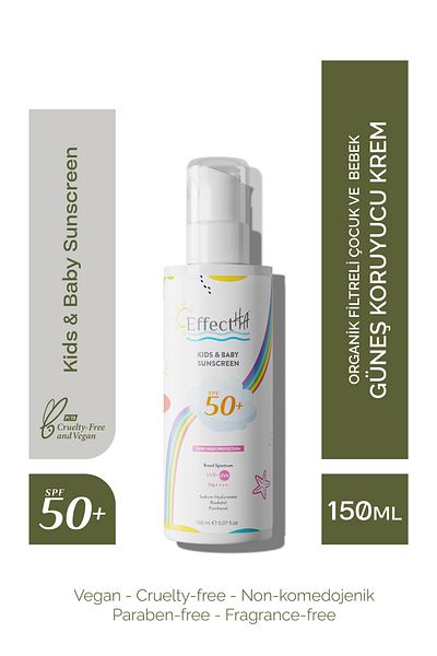 EffectHA Organic Filtered Sunscreen Cream for Children and Baby - SPF50