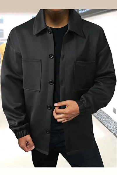 Agolady Unisex Oversize 3 Thread Basic Comfortable Buttoned Jacket