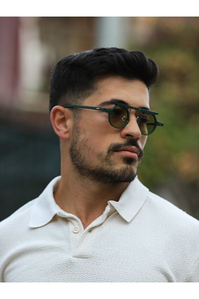 Angel Eyes Modern and Stylish Design Matte Dark Green Round Frame Sunglasses - Protective Lens Glasses