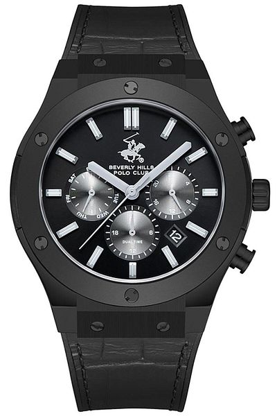 Beverly Hills Polo Club ساعة بيفرلي هيلز بولو كلوب للرجال متعددة الوظائف بمينا سوداء - BP3690X.651