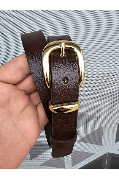 Kemerix Set de curele din 3 piese pentru femei, 100% piele naturală, negru-brun-maro amar