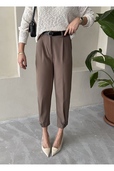 Laluvia Braune Ruby-Hose mit Knopfleiste – 3520