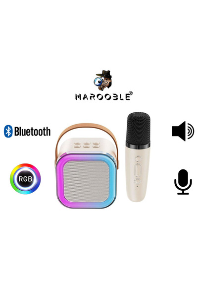 Marooble Küçük Boy RGB Ledli Mikrofonlu Bluetooth Hoparlör Ses Bombası Yüksek...