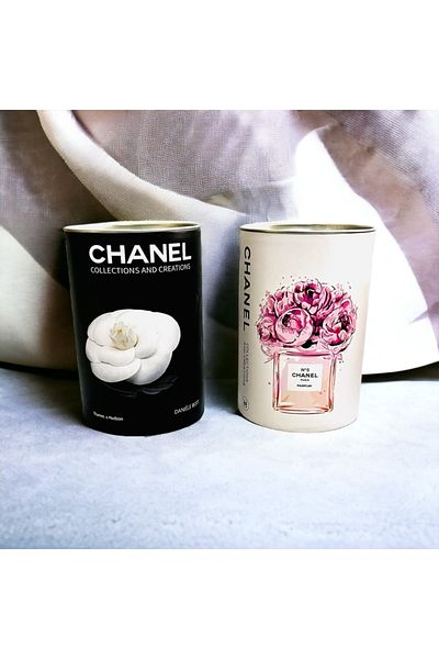 Saccura Decor Stylish 2-Piece Cylinder Box Set with Metal Lid – Black and Pink with Rose Figure