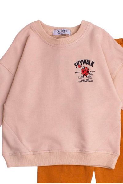 Chicsy Baby Skay Walk Printed Oversize Top and Bottom Baby Kids Tracksuit Set