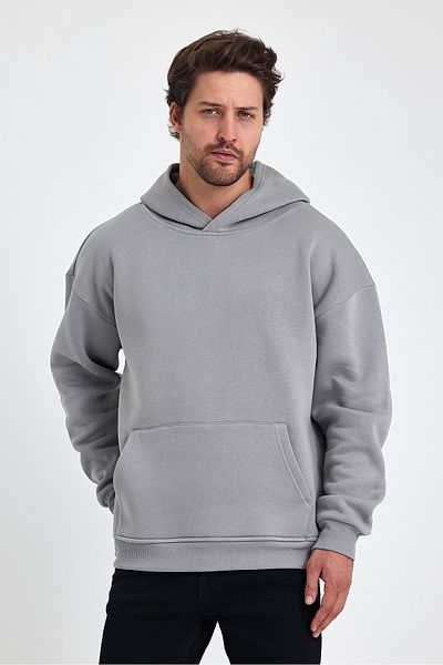 Overoz Φούτερ Oversize Γκρι Πόρτα Hoodie Hbscgri