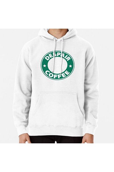 Hvit Stein Despair Coffee / Hanorac imprimat Danganronpa
