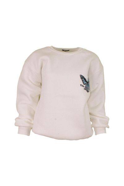 Ceylen Unisex Oversize 3 νήματα με πολύχρωμο φούτερ με στάμπα πεταλούδας