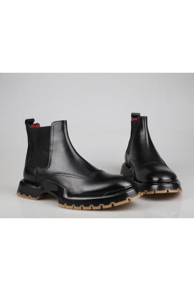 MARCOMEN 20336 Hakiki Deri Siyah Erkek Bot