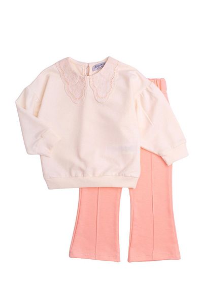 Chicsy Baby Stylish Collar Detailed Oversize Bottom Top Baby Kids Tracksuit Set