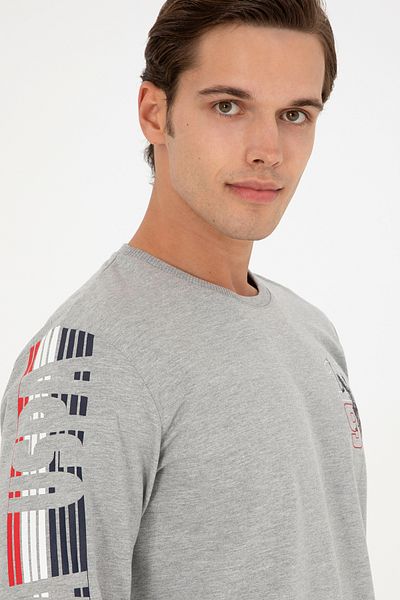 U.S. Polo Assn. Men's Gray Melange Pajama Set 50301716 -Vr086