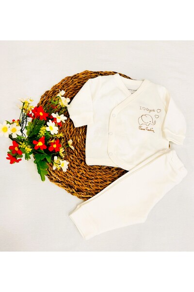 Pierre Cardin Organic Cotton Doğan 2-Piece Set White Baby Hospital Release Set