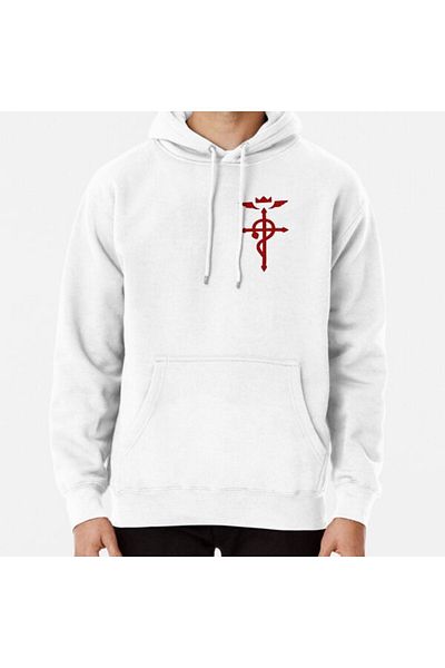 Hvit Stein Φούτερ Fullmetal Alchemist - Flamel Insignia (Κόκκινο) με στάμπα
