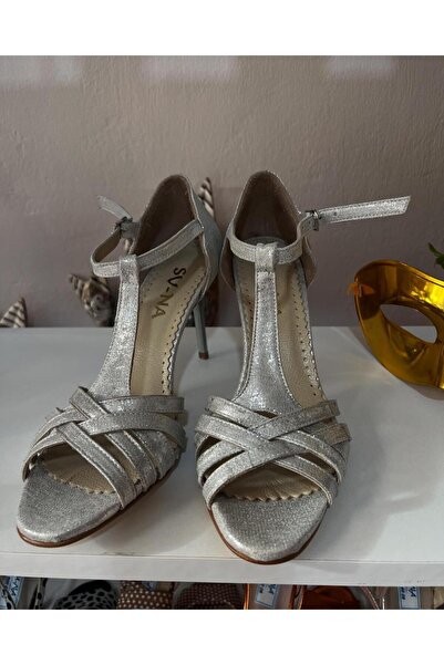 SUNA Dora Silver Leather -Dance, Tango and Evening Shoes