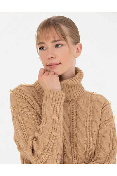 Pierre Cardin Beige Regular Fit Turtleneck Sweater 50276220 -Vr011