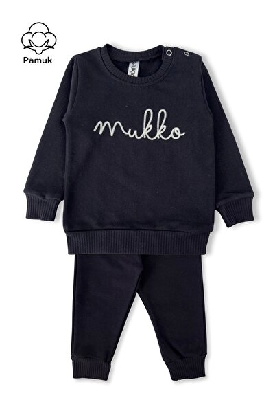 difa kids Mukko Embroidery Design Seasonal Black Unisex Boy Girl Baby Top and...