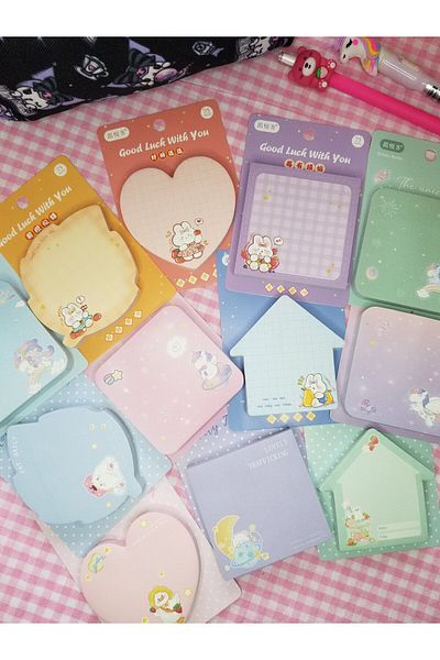 Şengül Ticaret Green Unicorn Rabbit Kawaii Duck - 75 Sheets Post It Note Paper