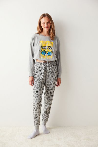 Penti Set de pijamale Gri Melange Lic Never Negative