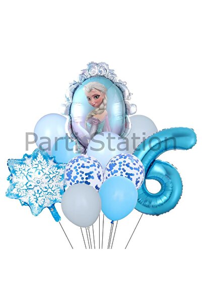 Parti Station Frozen Elsa 6 Yaş Balon Set Karlar Ülkesi Elsa Konsept Doğum Gü...