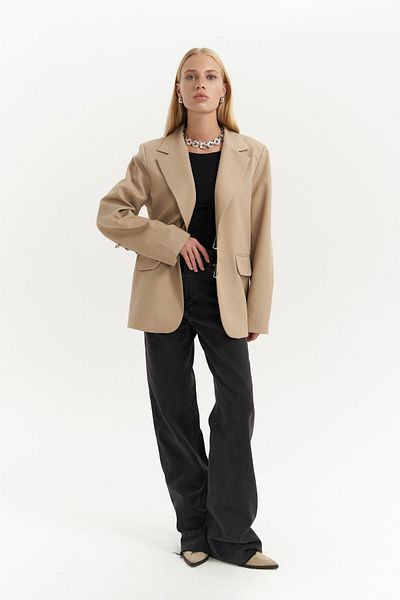 MAİ COLLECTİON Μπουφάν Lana Hook Detail Beige Blazer