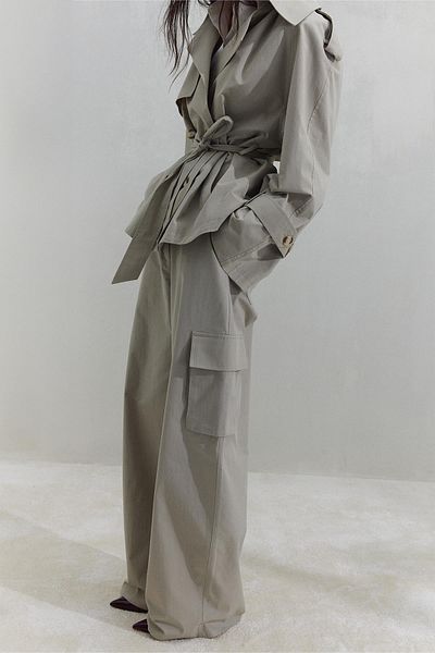 Suud Collection Stone Jasmin Short Trench Coat