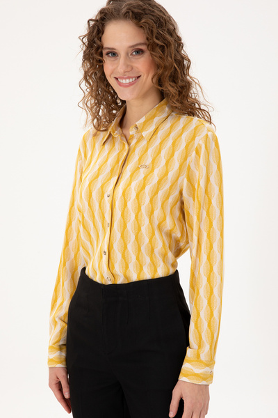 U.S. Polo Assn. Kadın Sarı Uzun Kollu Gömlek 50289917-VR094