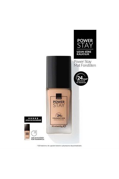 AVON Power Stay Mat Fondöten 30ml. 530n Maple