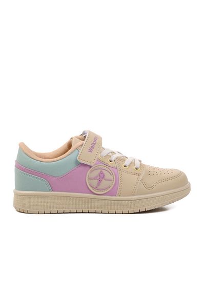 WALKWAY Beige Lilac Green - Girl's Sneakers