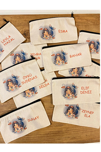 Kalemlik Dünyası BEZ KALEMLİK BASKILI KALEM KUTU İSİM YAZILABİLİR