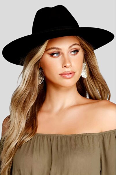 Uniquetrenders Dámský černý kšiltový klobouk Fedora