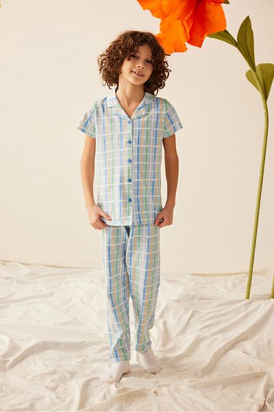 Penti Set de pijamale cu carouri pentru baieti